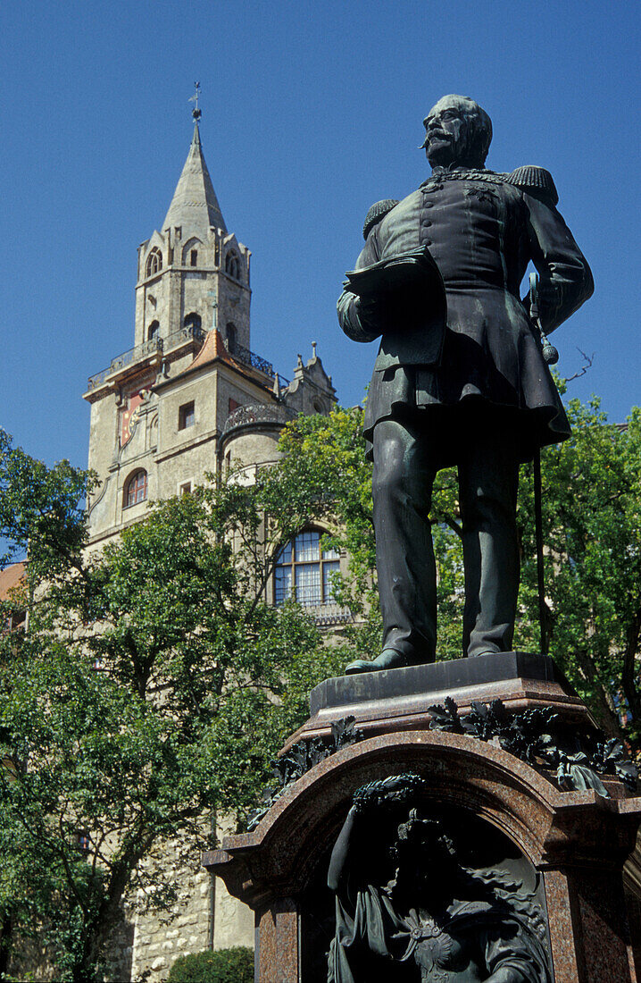 Sigmaringen, Palace, Karl Anton monument, Baden-Wuerttemberg, Germany, Europe