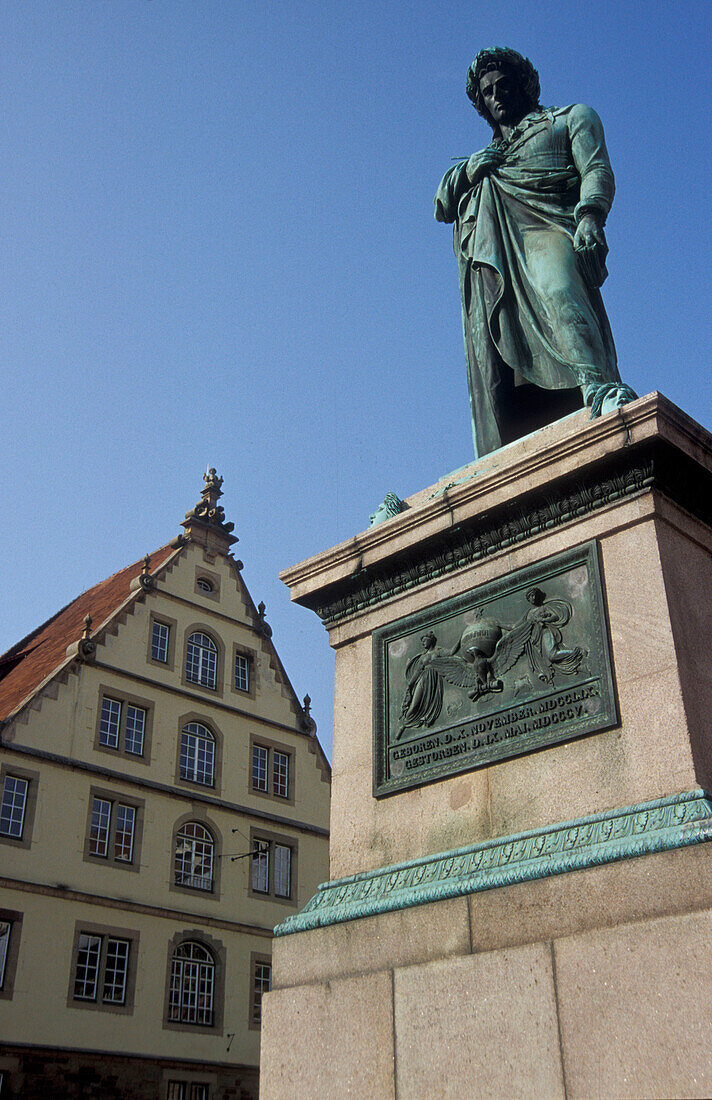 Stuttgart, Schillerplatz, Schiller monument, Baden-Wuerttemberg, Germany, Europe