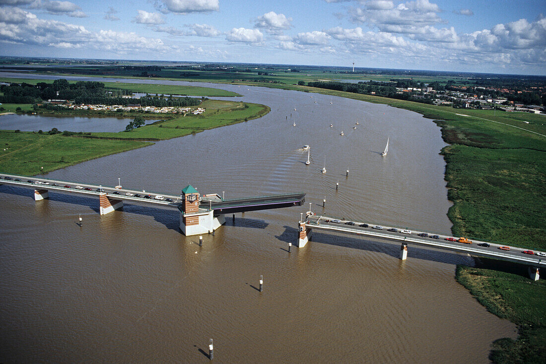 Ems bridge near Leer, Lower Saxony, Germany