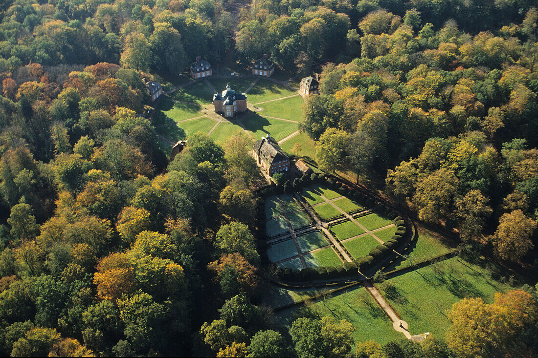 aerial photo Clemenswerth castle, hunting lodge, Soegel, Lower Saxony, Lower Saxony, Germany