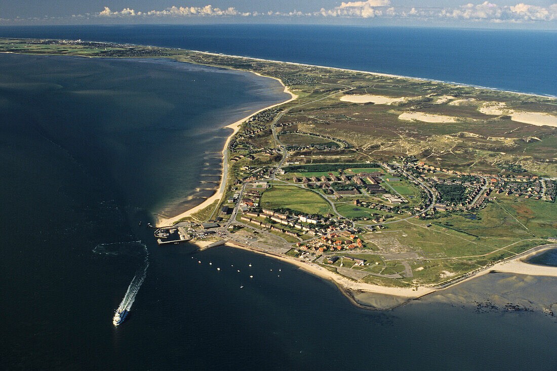 aerial photo of North Frisian island, Sylt and the town of List, Schleswig Holstein, North Sea, Germany