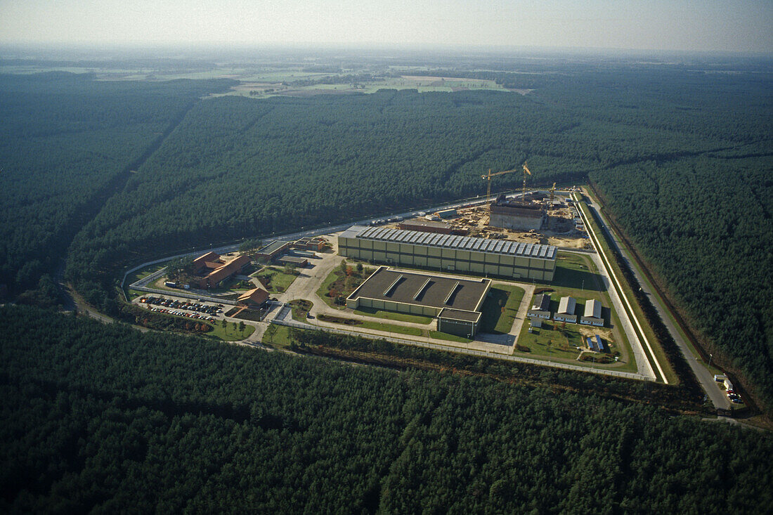 aerial photo of the interim nuclear waste depot at Gorleben in Lower Saxony, Germany