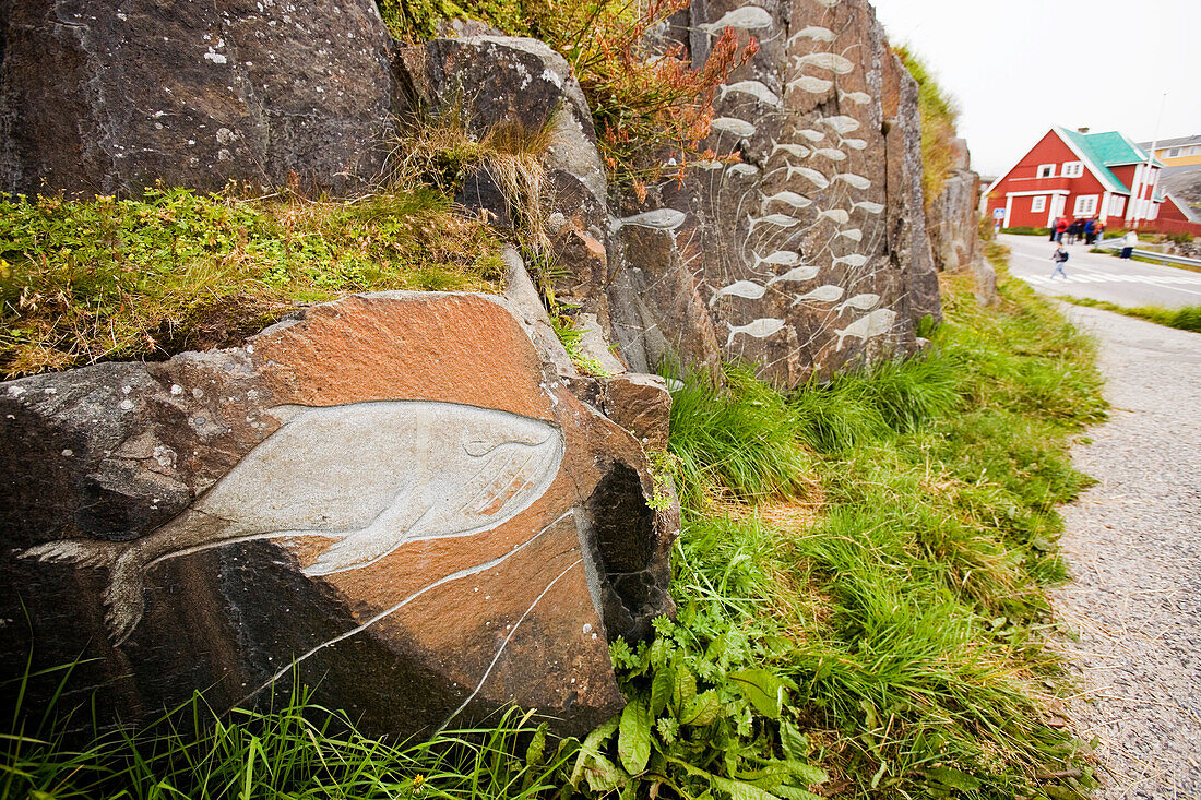 Sculptures at Qaqortoq (former Julianehab), South Greenland