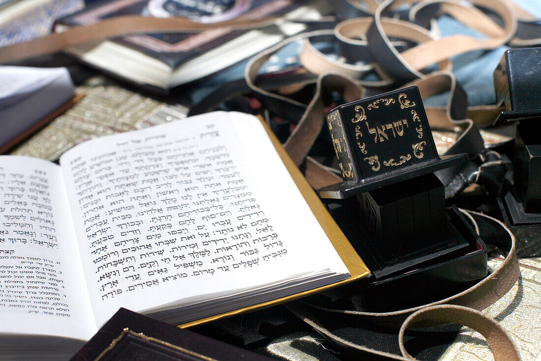 Close up of a Holy Book, Tora, Wailing Wall, Jerusalem, Israel