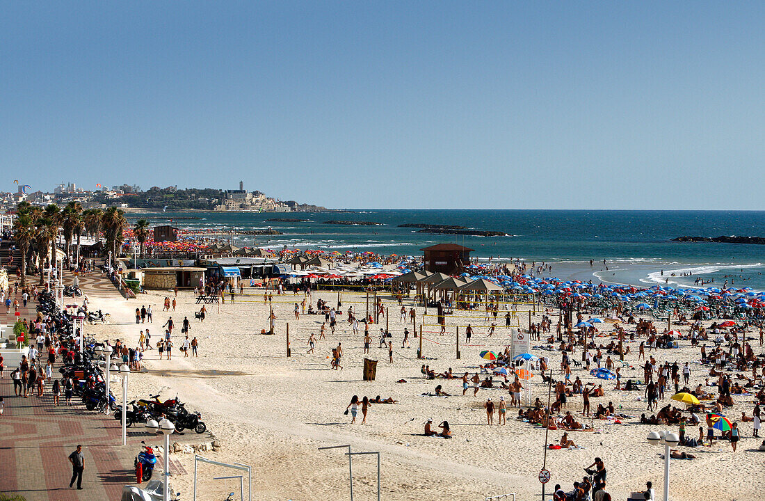 People on the beach, Tel Aviv, Israel