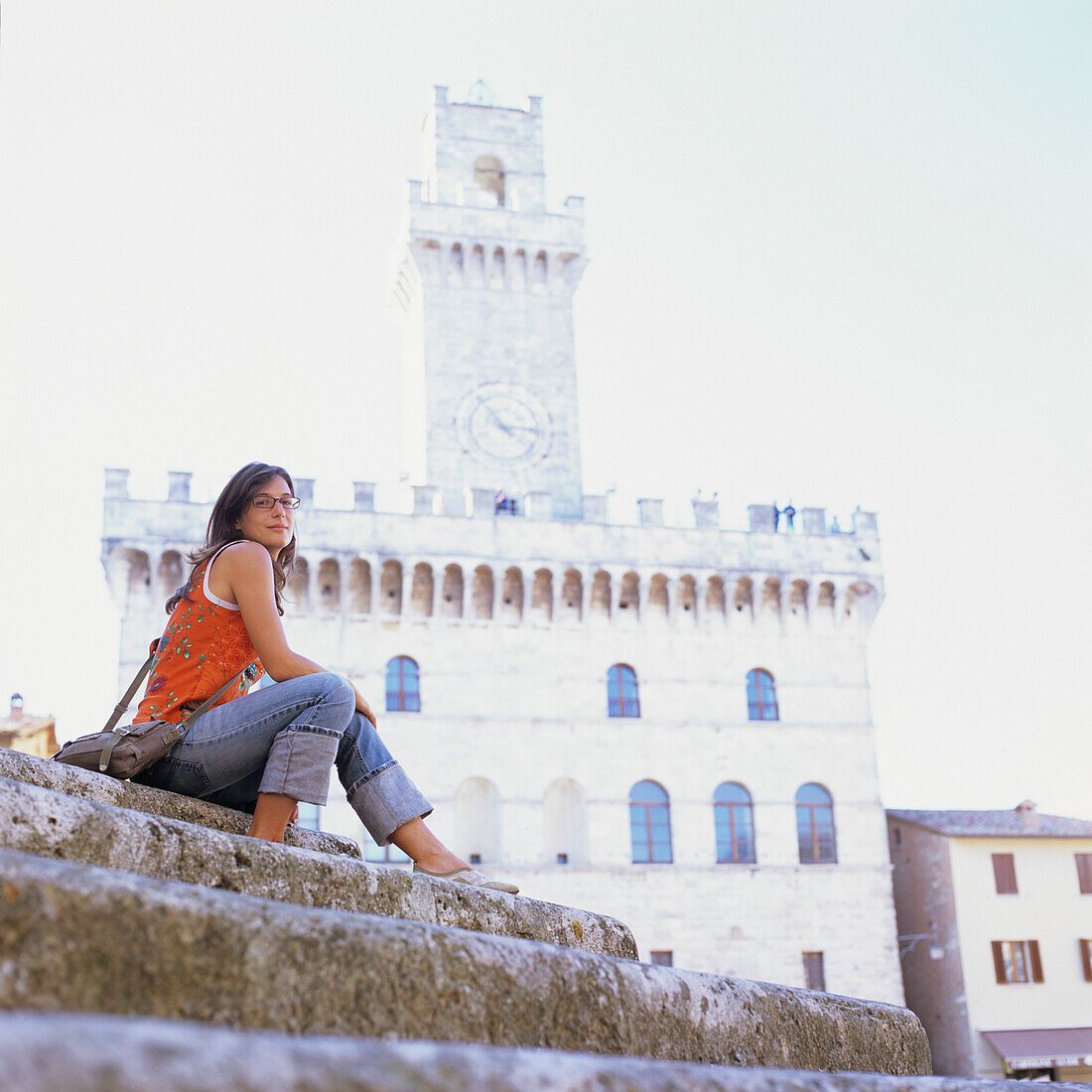 Tourist in Montepulciano, Tuskany, Italy