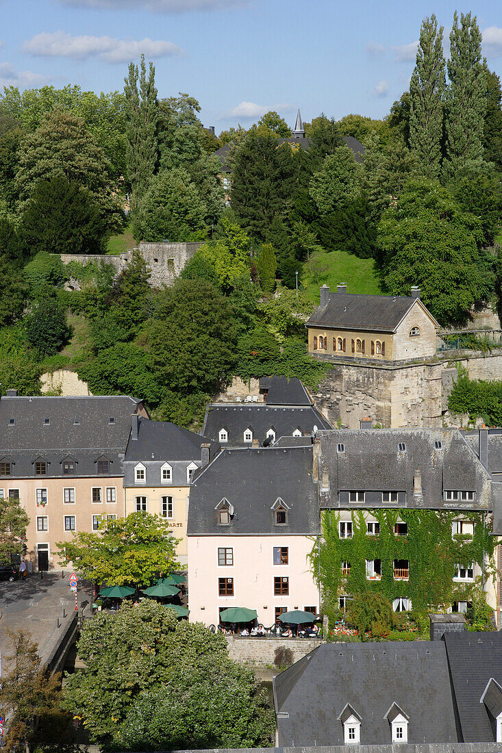 Grund district and the Rham plateau in Luxembourg