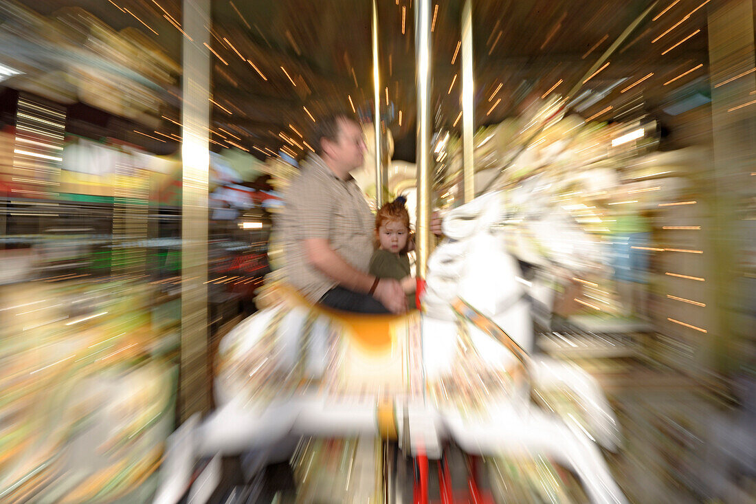 Merry-go-round in autumn fair in Luxembourg