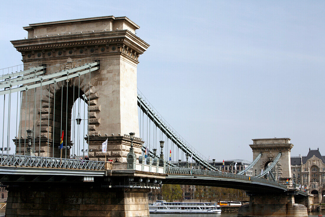 View of the Chain Bridge, Budapest, Hungary
