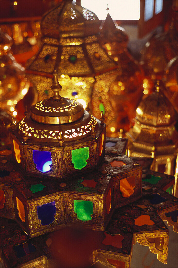 A lamp shop, Souk, Marrakech, Marocco, Africa