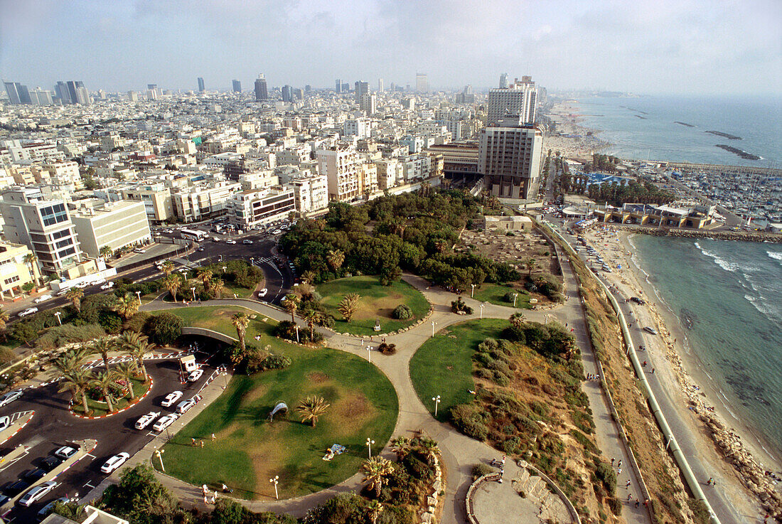 View of Independence park and beach, Tel-Aviv, Israel