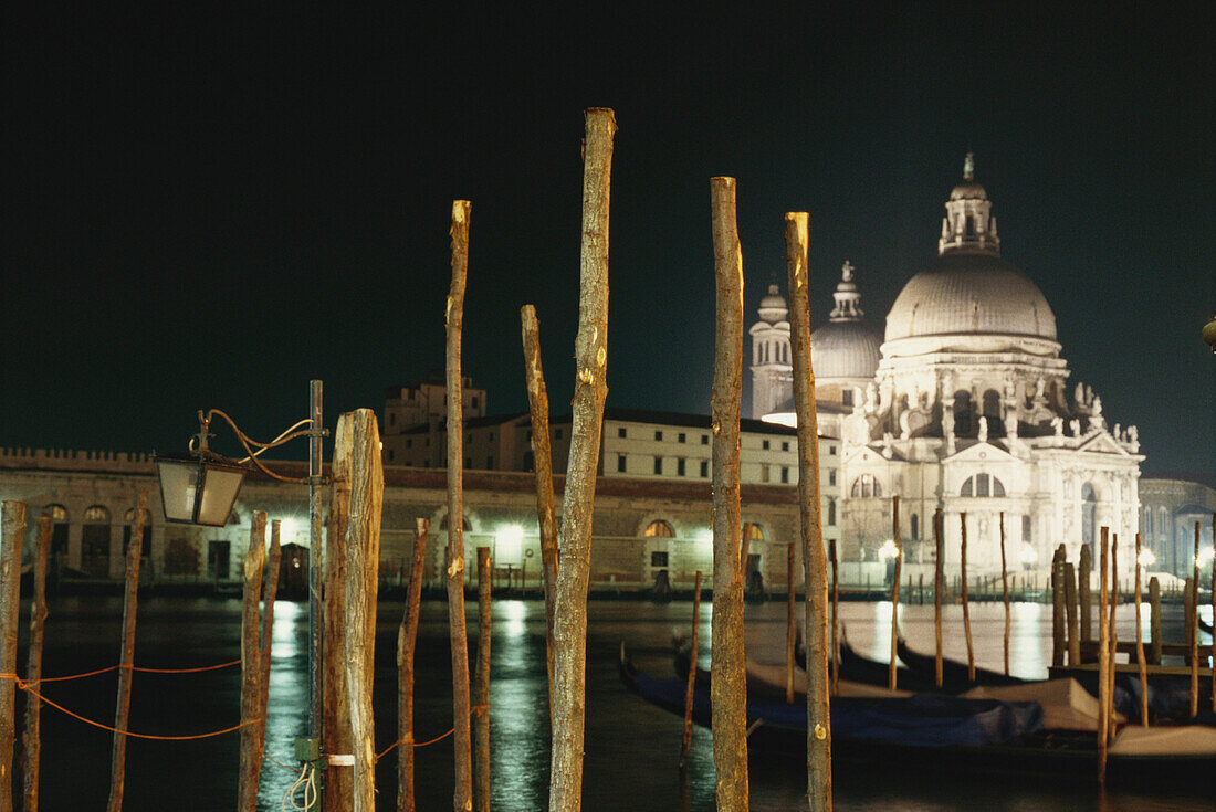Santa Maria della Salute bei Nacht, Venedig, Italien