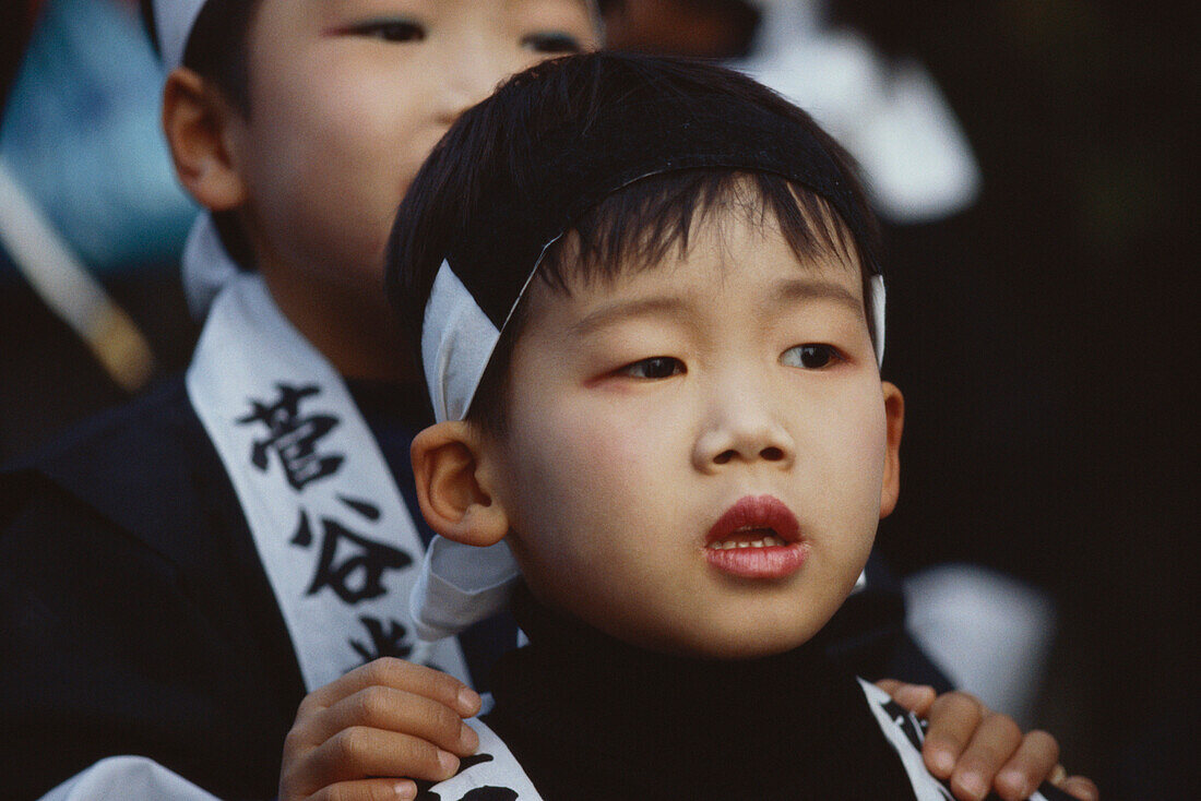 A japanese boy, child attending a ceremony, Japan