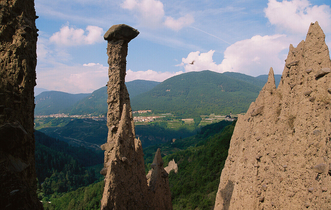 Fairy chimney near Segonzano, Valle di Cembra, Trentino, Italy