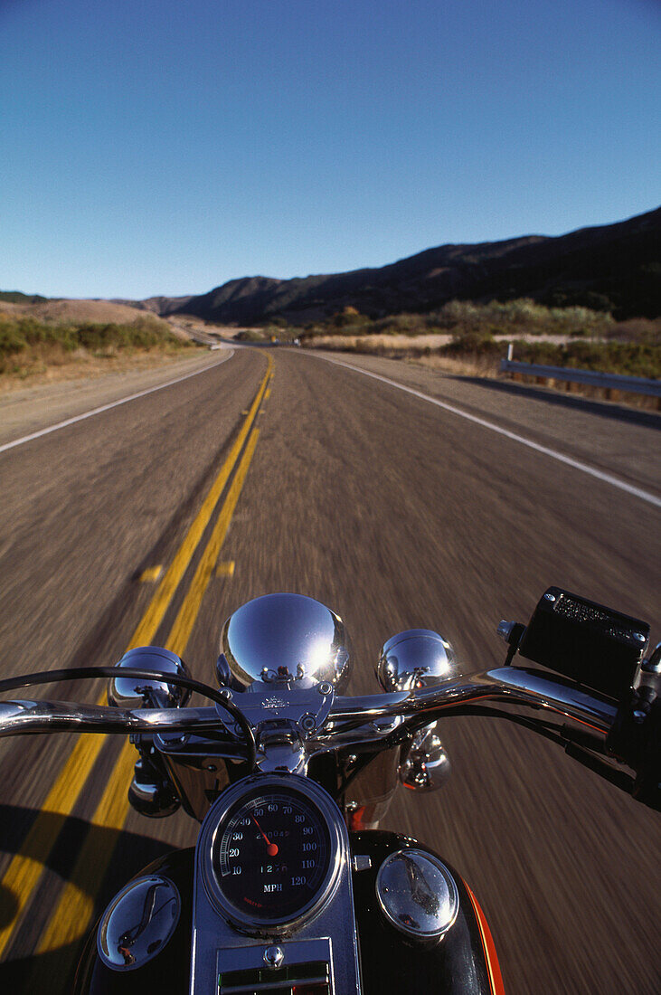 Harley Davidson, road between Lompoc and Santa Barbara, Highway No. 1, California, USA