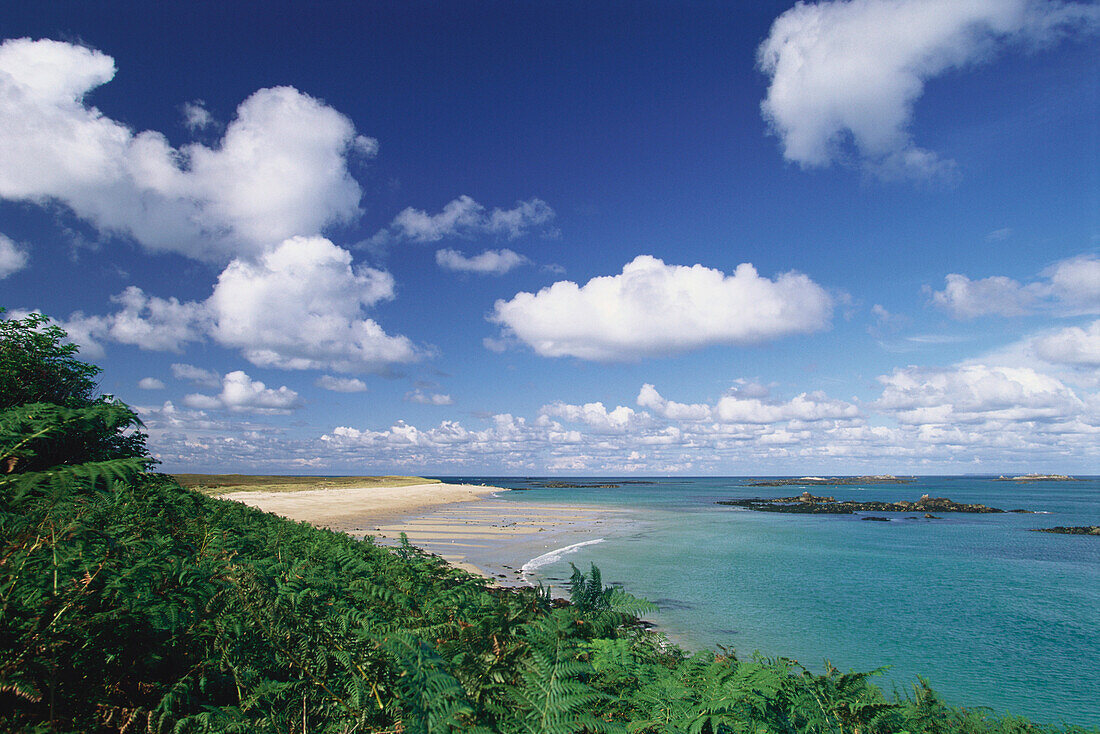 View of shell beach, Herm, Channel Islands, Great Britain