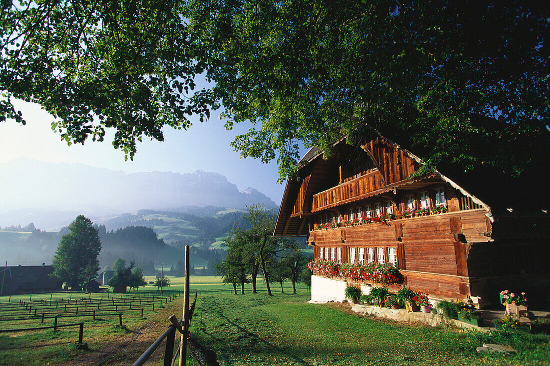 Typical wooden Swiss house, Schangnau, Berne, Switzerland