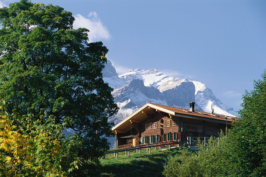 Bauernhaus Gsteig, Berggruppe Les Diablerets, Bern, Schweiz