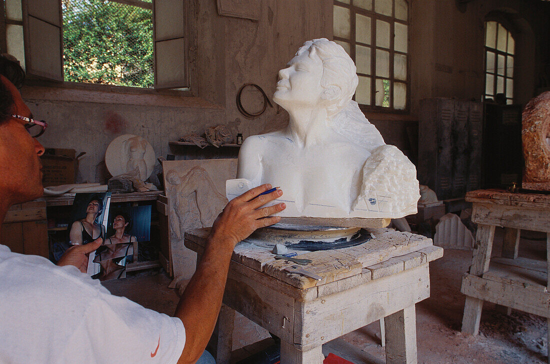 Stone carver factory, Poetrasanta, Tuscany, Italy