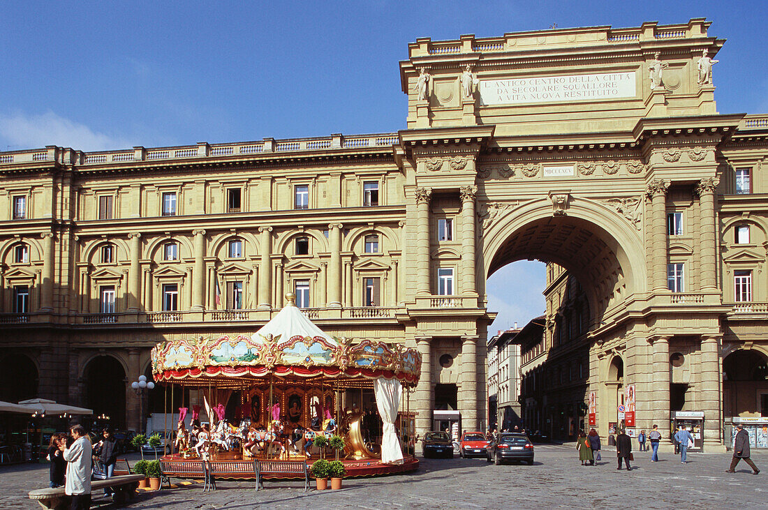 Piazza della Repubblica, Florenz, Toskana, Italien