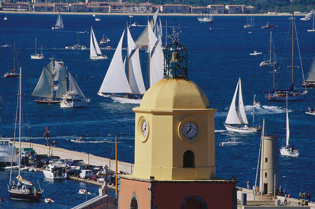 Sailing boats in Golfe de St. Tropez, St. Tropez, Cote D'Azur, Provence, France