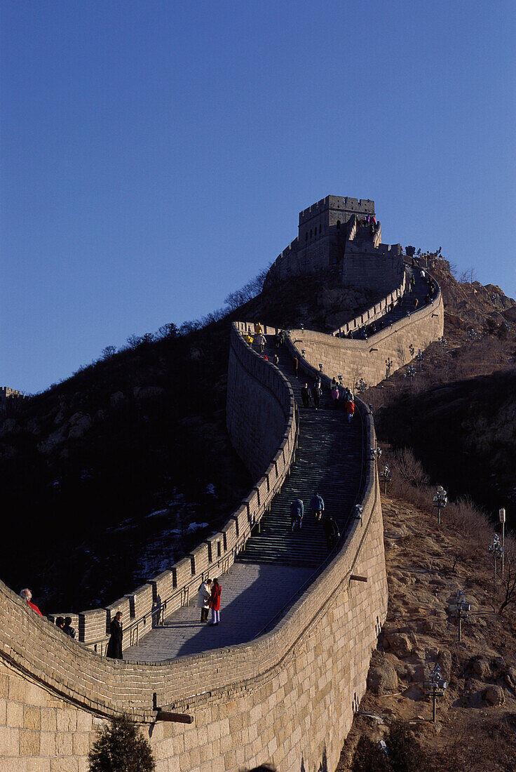 Touristen bei der Chinesische Mauer, Sehenswürdigkeit, bei Badaling, China