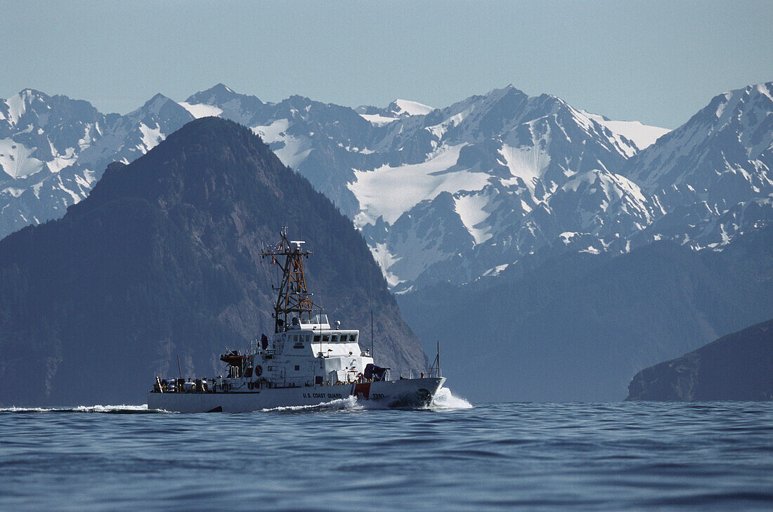 Coast Guard Ship in Resurrection Bay, Alaska, USA