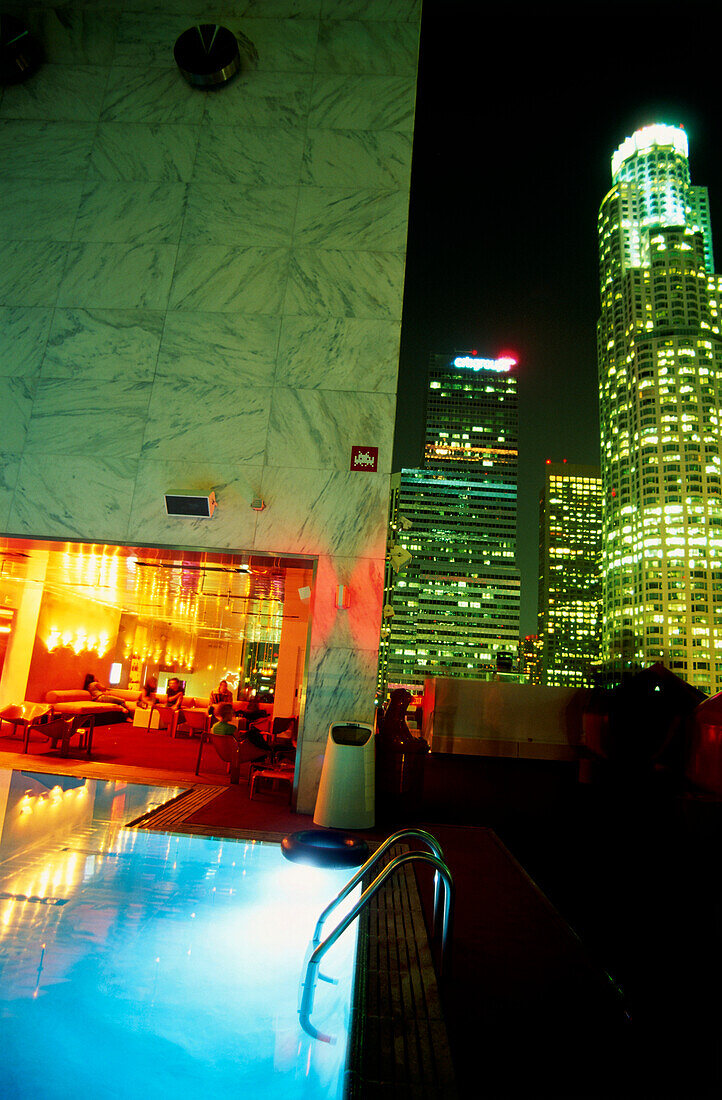 Pool Area Rooftop Bar, Hotel The Standard, Downtown L.A., Los Angeles, California, USA