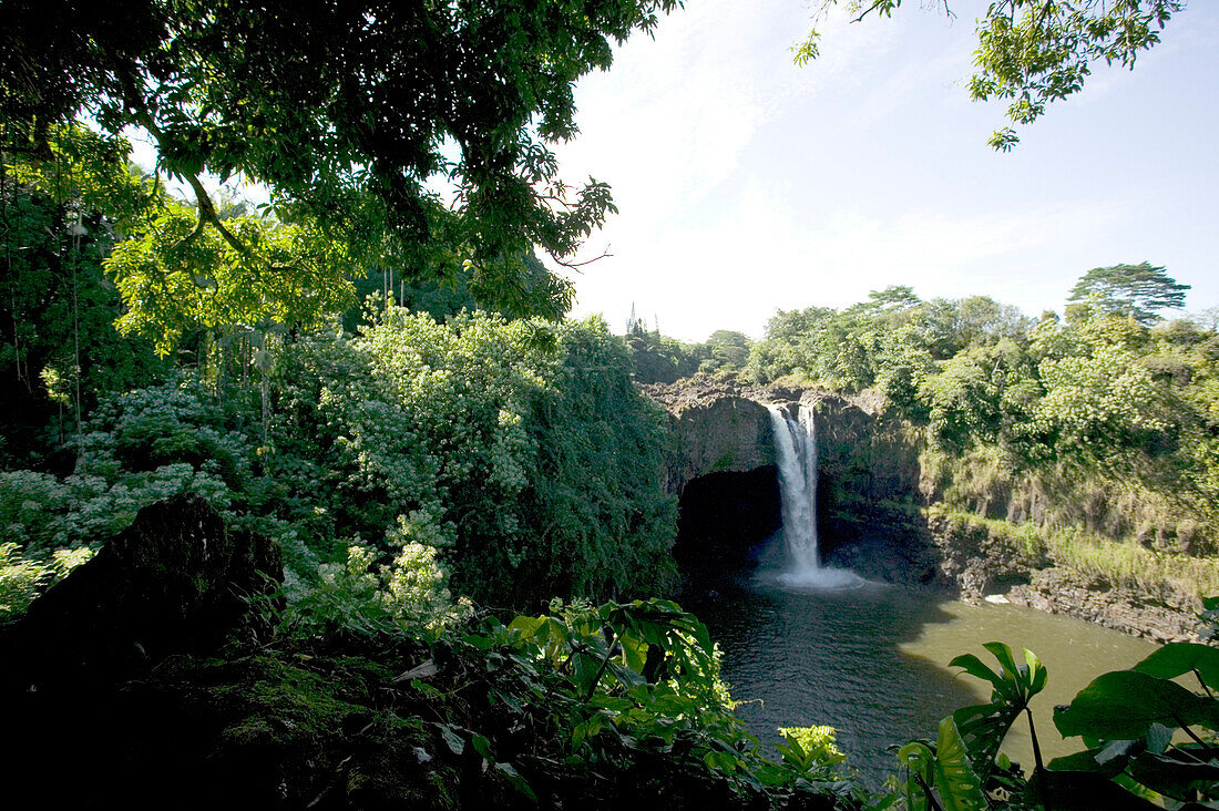 USA, Hawaii, Big Island, Rainbow Falls, Hilo, Natur, Wasser, Idylle, See