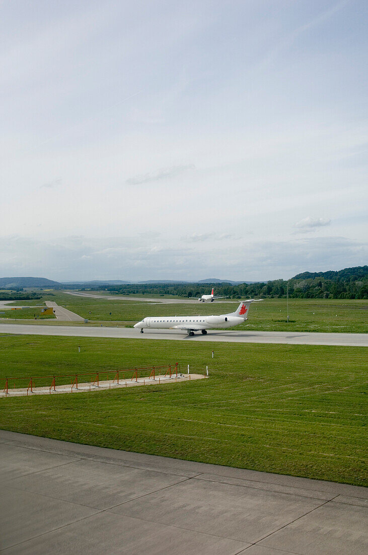 Airplane on airfield, Zurich, Switzerland