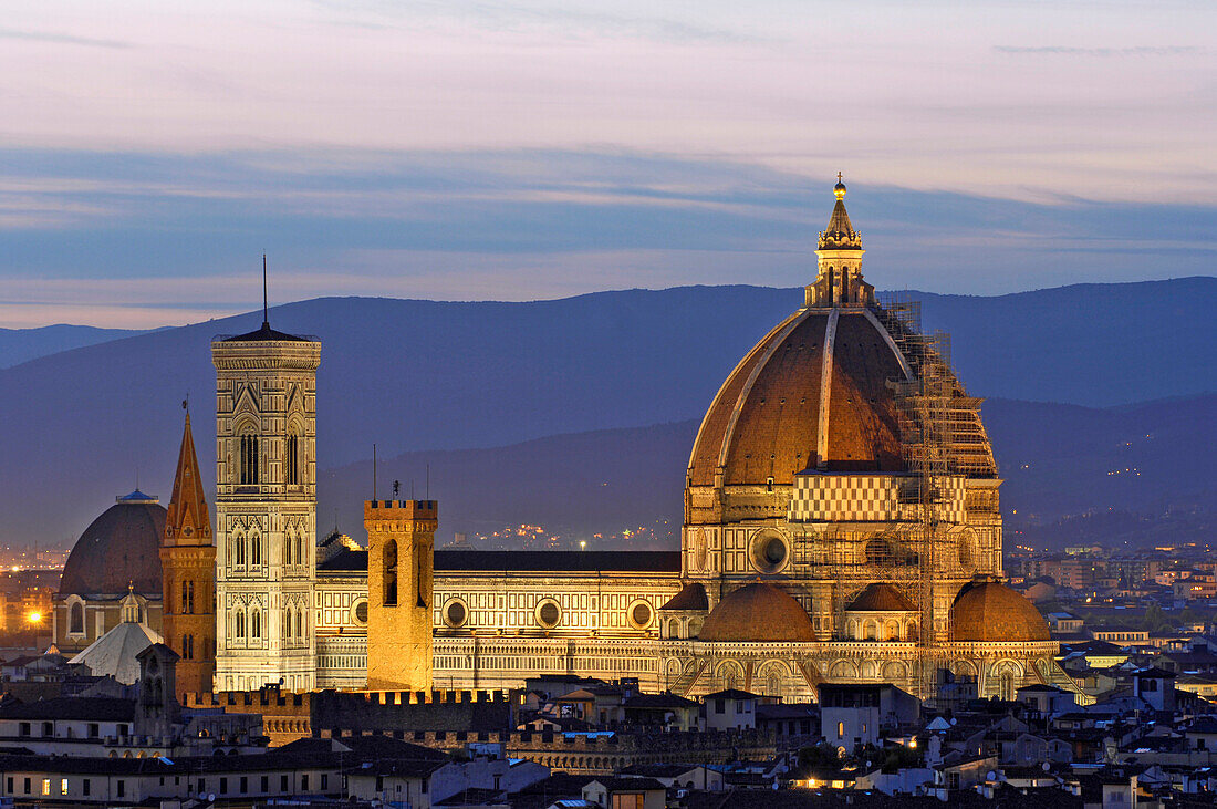 View of Florence with Cathedral, Santa Maria del Fiore, Florence, Tuscany, Italy