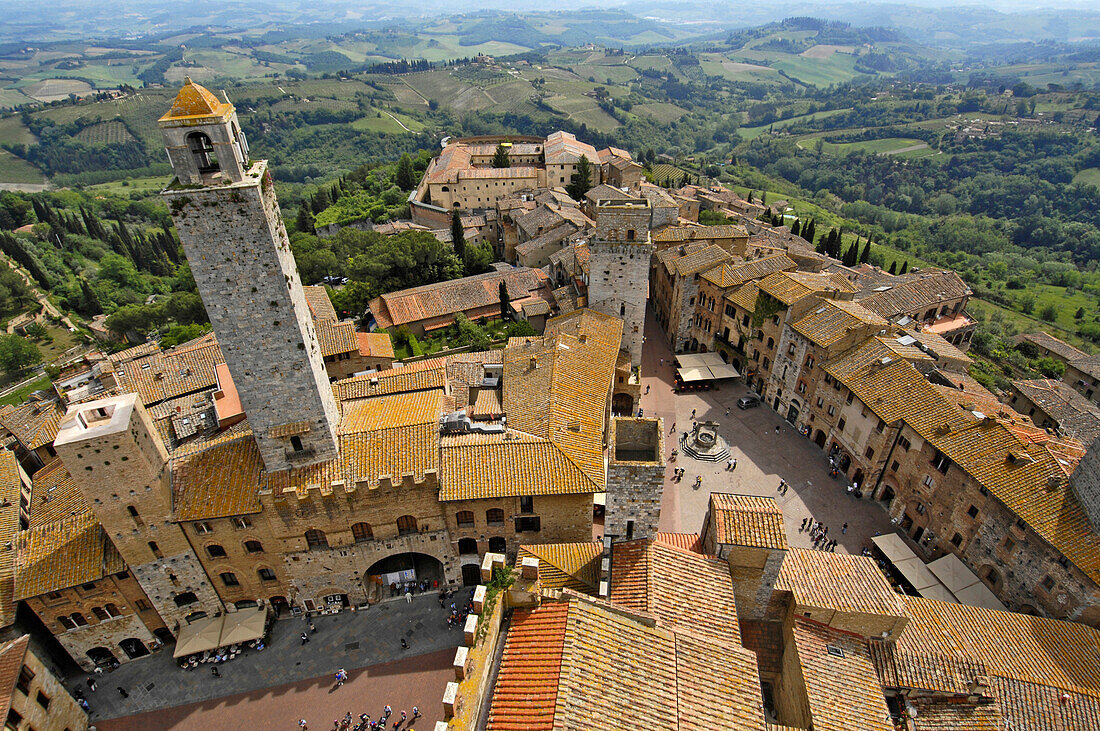 A small walled medieval town, San Gimignano, Tuscany, Italy