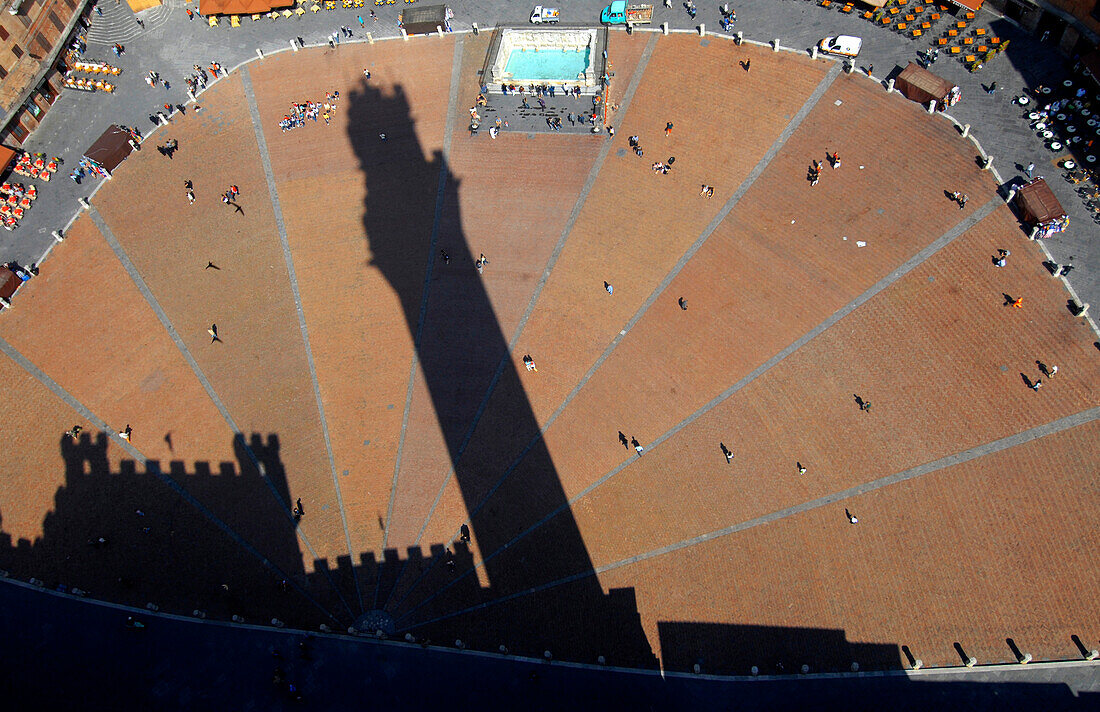 Piazza del Campo from above, Siena, Tuscany, Italy