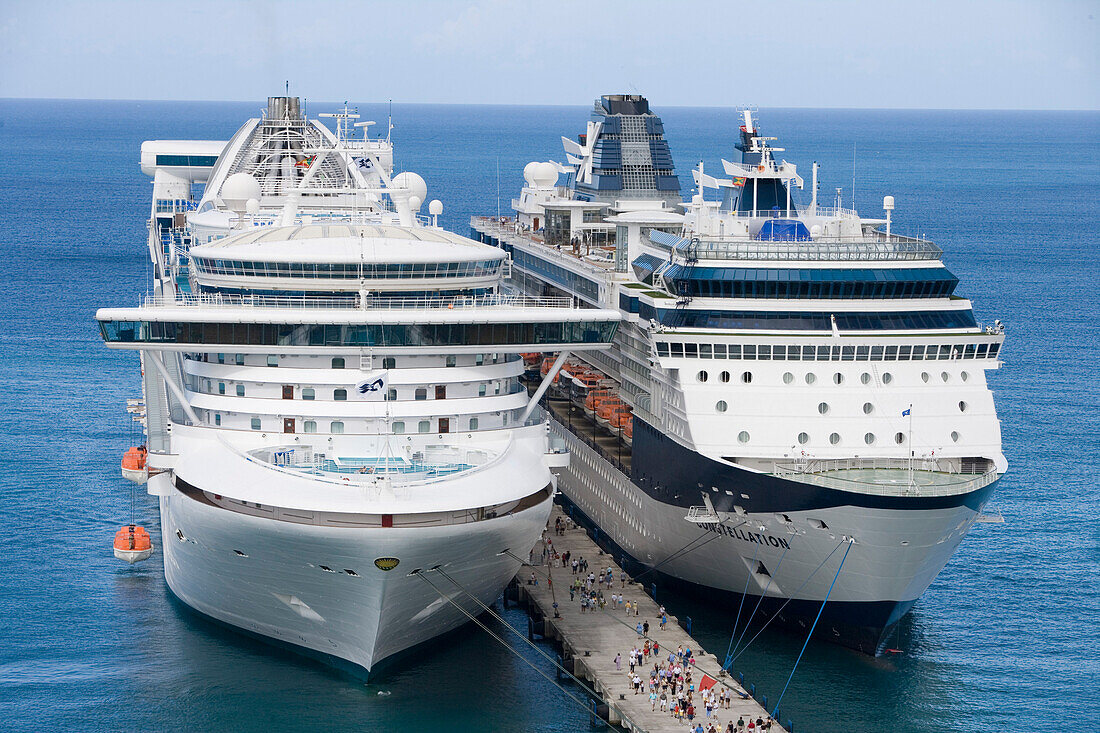 Cruiseships Golden Princess and Constellation, View from Fort George Point, St. George's, Grenada