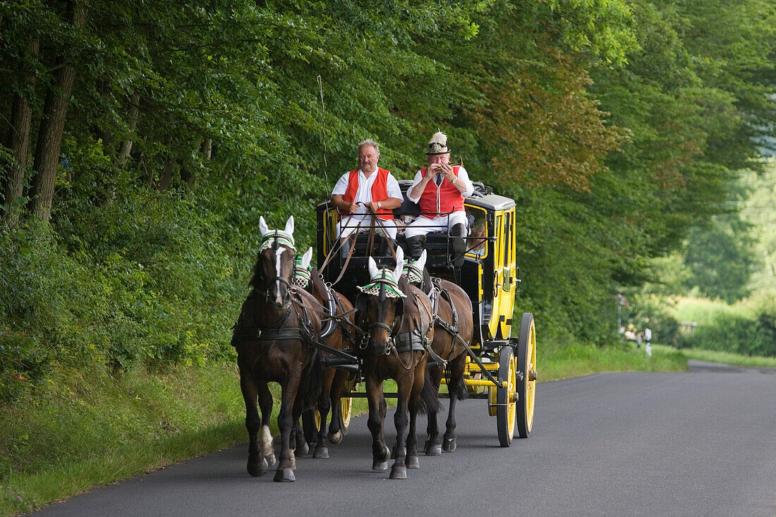 Postkutsche Post Horse Carriage, Near Bad Kissingen, Rhoen, Bavaria, Germany