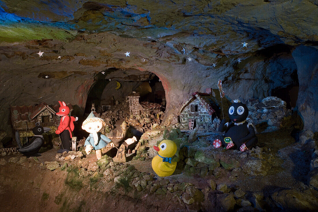 Fairy Tale Display in Maerchenhoehle Walldorf Cave, Walldorf, Rhoen, Thuringia, Germany