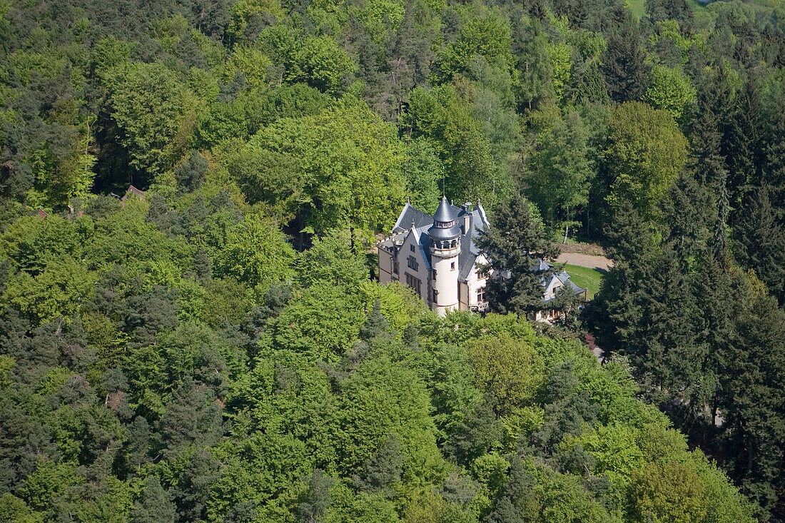 Aerial Photo of Schloss Hohenwehrda Castle, Hermann Lietz Schule Wehrda Boarding School, Haunetal Wehrda, Rhoen, Hesse, Germany