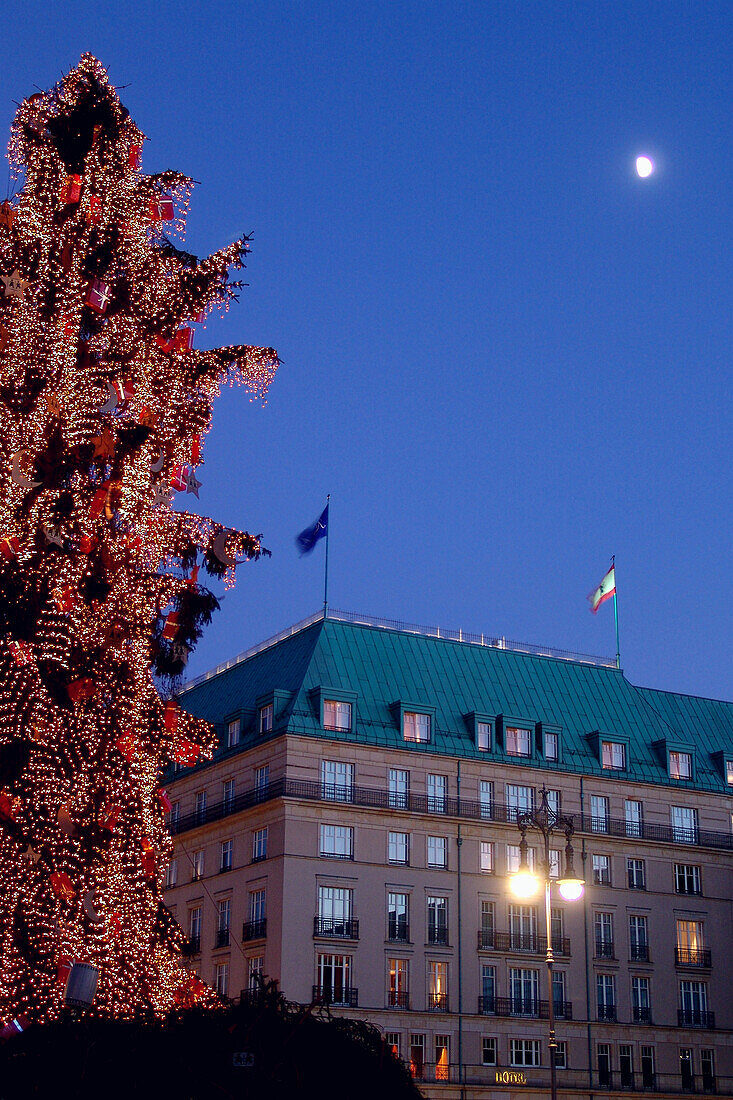 View of the Adlon Hotel at night, Berlin, Germany