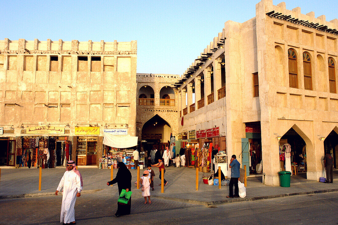 People shopping, Traditional Souk in Doha, Qatar