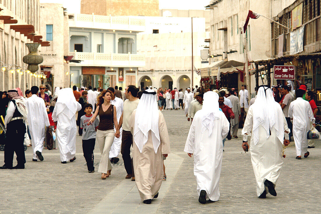 People shopping, Traditional Souk in Doha, Qatar