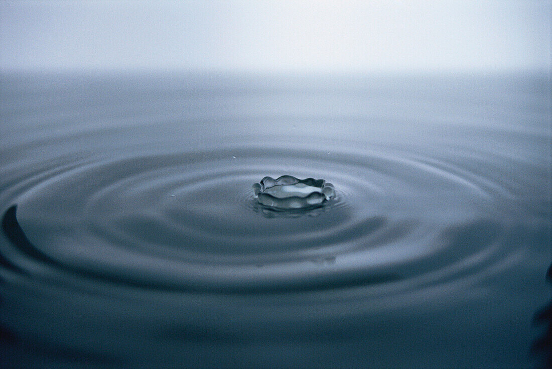 Drop of water touching the surface of the water, Purity, Freshness