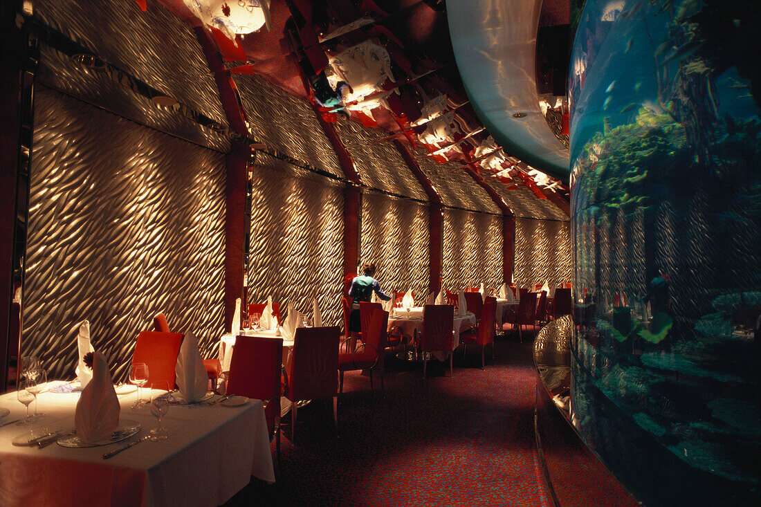 Restaurant Al Mahara, Hotel Burj Al Arab, Urlaub, Luxus, Dubai, Vereinigte Arabische Emirate