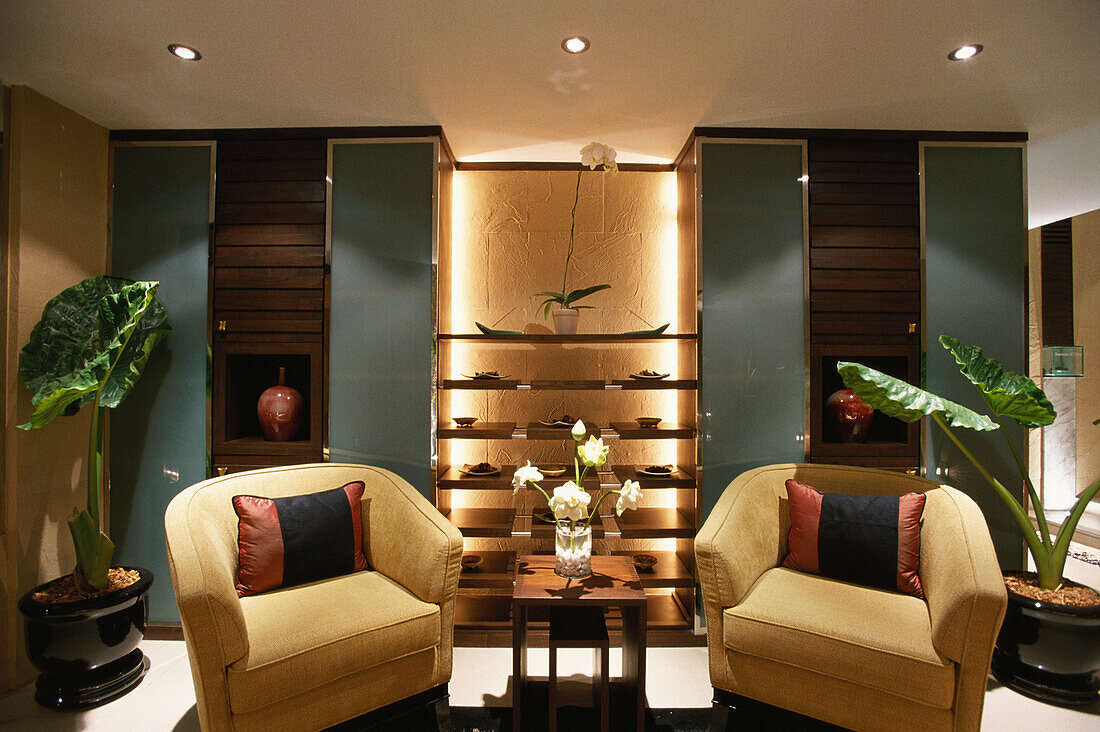 Lobby Lounge in Hotel Banyan Tree Spa, Holiday, Luxus, Entspannung, Bangkok, Thailand