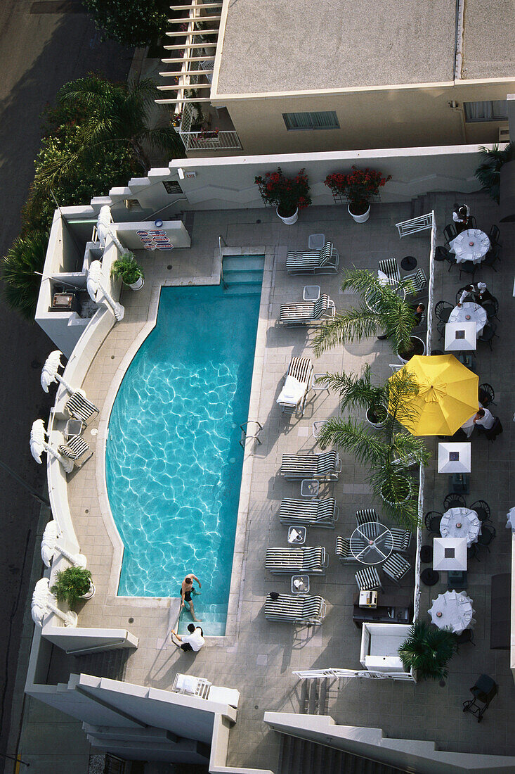 The swimming pool at Hotel Argyle, Accomodation, Los Angeles, California, USA
