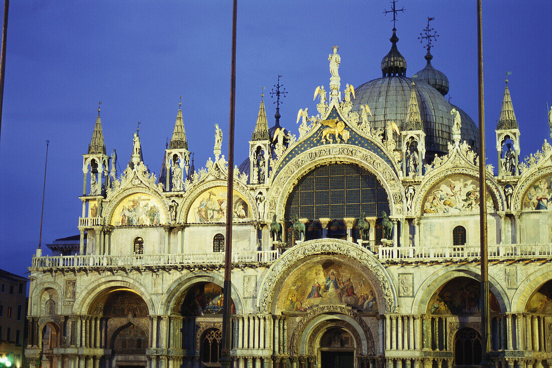 View of Basilica San Marco in the evening, Place of Interest, Venice, Italy