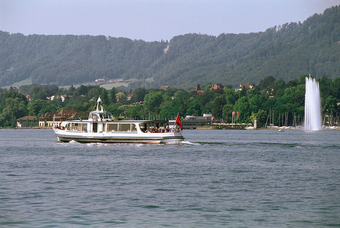 A ship, excursion boat on Lake Zurich, Zurich, Switzerland
