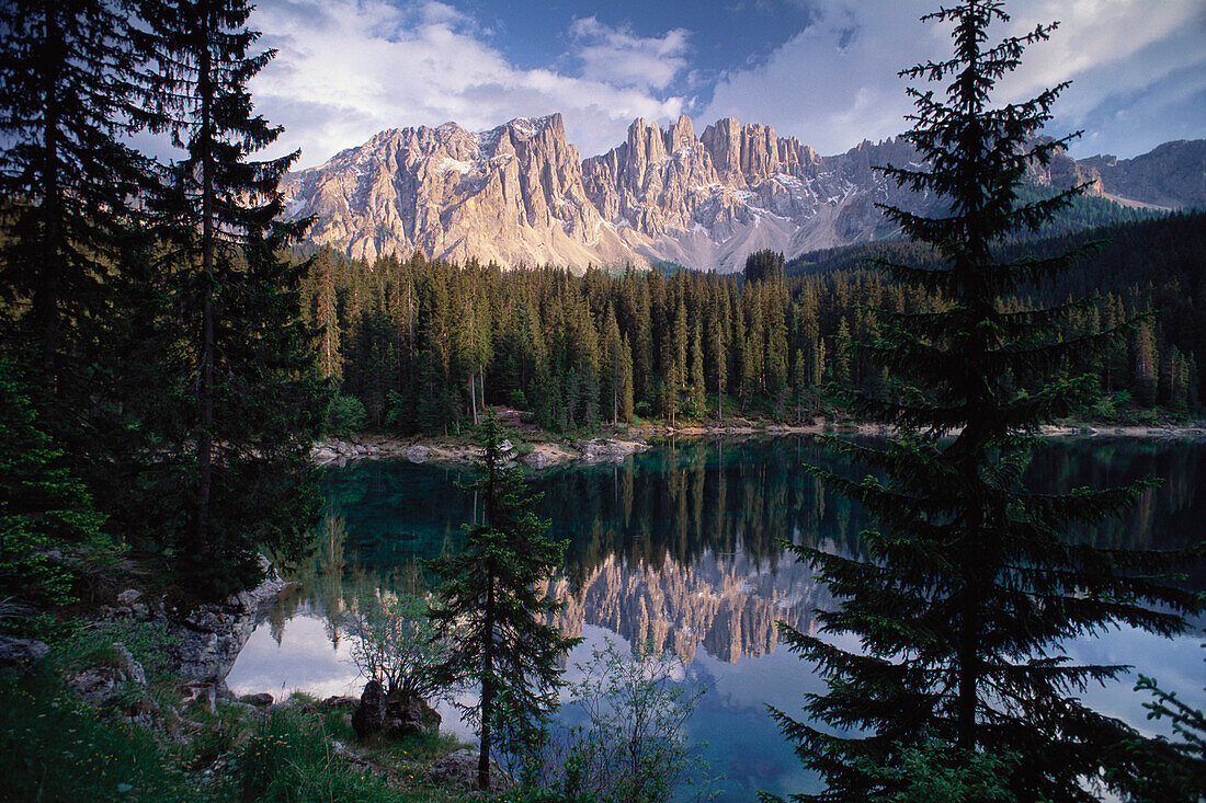 Lago di Carezza, Latemar Group, Dolomites, South Tyrol, Italy