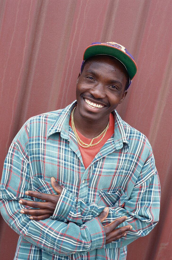 Local man smiling, Barbados, Caribbean, America