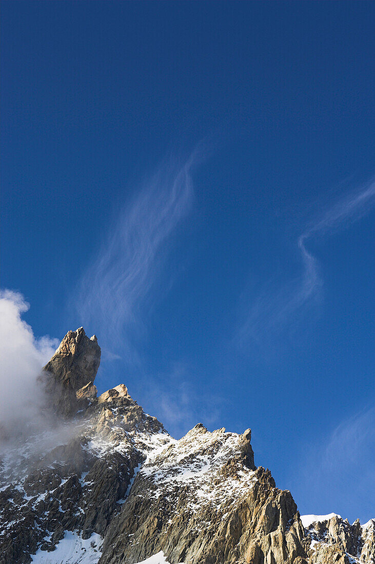 Dent de Geant 4013 m, Filmaufnahmen zu Messners Alpen, Mont Blanc, Frankreich, Italien