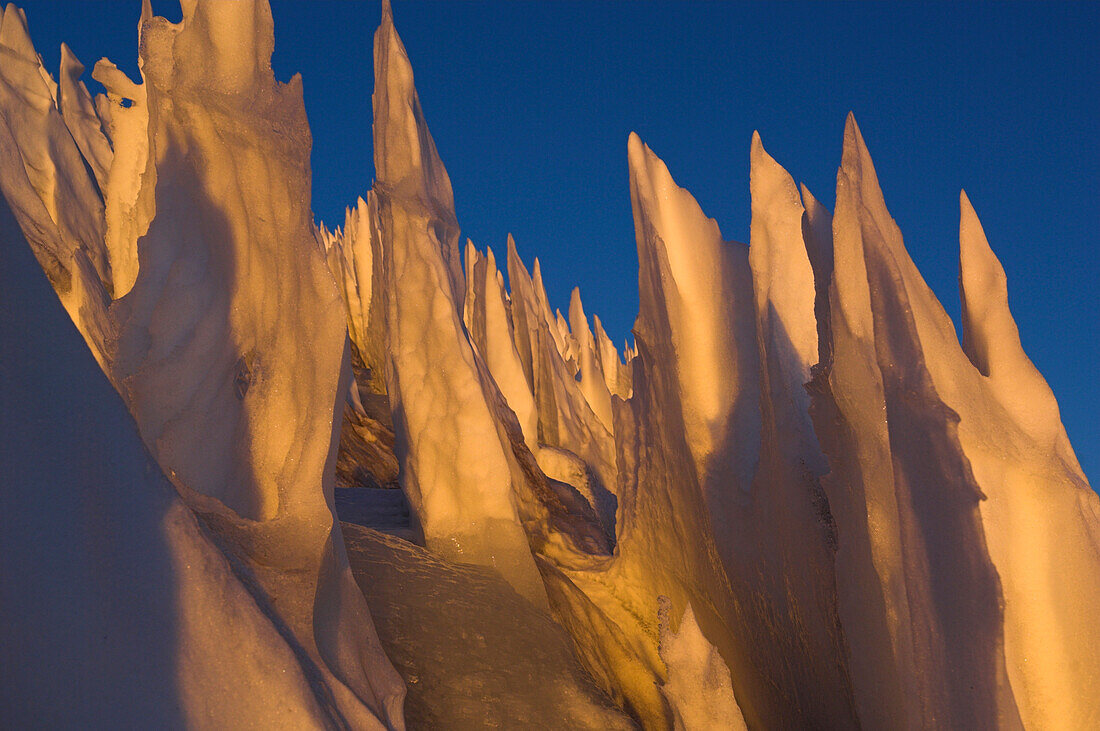 Snow formations on the plateau of Cerro Marmolejo, 6085 m, Chile